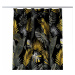 Dekoria Záves so systémom FLEX (dvojité spony flex), grå-guld blade på en sort baggrund, Velvet,