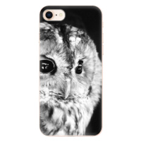 Odolné silikónové puzdro iSaprio - BW Owl - iPhone 8