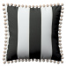 Dekoria Viera s brmbolcami, bielo-čierne pásy, 45 x 45 cm, Vintage 70's, 137-53