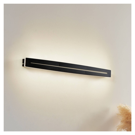 Lindby LED stropné svietidlo Benario, čierne, hliník, 80 cm