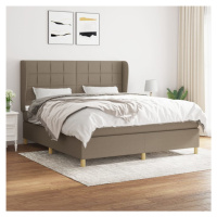 vidaXL Posteľný rám boxspring s matracom sivohned 160x200 cm látka