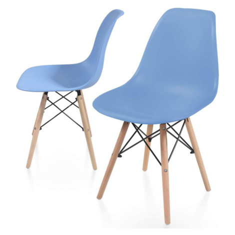 Sada stoličiek s plastovým sedadlom, 2 ks, modré Miadomodo