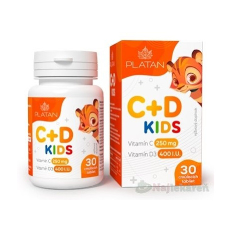 Platan Vitamín C+D Kids 30 tabliet