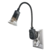 Zásuvkové svietidlo s vypínačom AWA-LW/CZ 6W LED čierne
