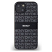 DKNY PU Leather Repeat Pattern Tonal Stripe Zadný Kryt pre iPhone 14 Black