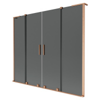 MEXEN/S - Velar L Duo dvojkrídlová posuvná vaňová zástena 170 x 150, grafit, meď kartáčovaná 896