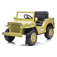 mamido Detský elektrický vojenský jeep Willys 4x4 béžový