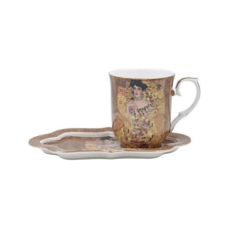 Home Elements porcelánový hrnček 360 ml, s podtáckou, Klimt, Adele