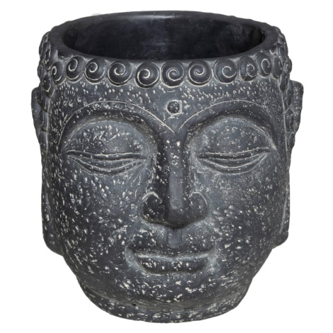 Cementový Buddha kvetináč antracit DekorStyle