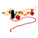 Drevený ťahací jazvečík Rex London Charlie The Sausage Dog, dĺžka 31,5 cm