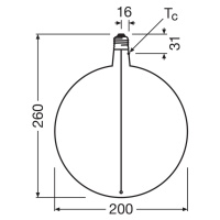 OSRAM LED Vintage Big Globe E27 4,8W 818 Žiarovka dymová tmavá