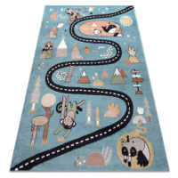 DW Modrý detský koberec Cesta lesom Rozmer: 120x170 cm