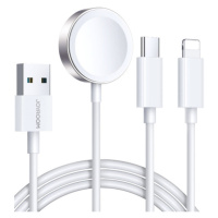 Joyrrom S-IW008 3v1, USB-A/iWatch,,Lightning,,USB-C, 1.2m, biela