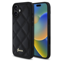 Guess PU Leather Quilted Zadný Kryt pre iPhone 16 Black