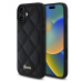 Guess PU Leather Quilted Zadný Kryt pre iPhone 16 Black