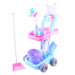 mamido  Detský upratovací vozík s robotickým vysávačom ružový