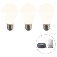 Sada 3 smart E27 stmievateľných LED svietidiel A60 matná 7W 806 lm 2200-4000K