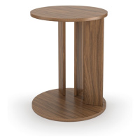 Okrúhly konferenčný stolík s doskou v dekore orechového dreva ø 50 cm Nora - TemaHome