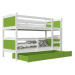 Expedo Detská poschodová posteľ MATES 2 COLOR, 190x80 cm, biely/zelený