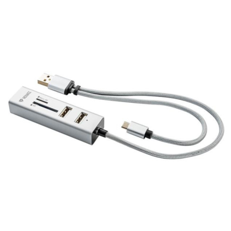 USB hub YENKEE YHC 102SR + OTG + čítačka