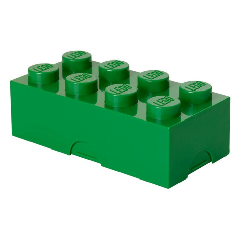 LEGO® box na desiatu 8 - tmavo zelená 100 x 200 x 75 mm