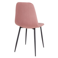 Norddan 21208 Dizajnová jedálenská stolička Myla, ružová, čierne nohy
