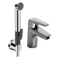 Hansa Hansaeco umývadlová batéria s bidetovú spŕškou chróm SIKOBHE232
