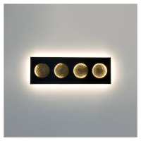 Nástenné LED svetlo Fasi Della Luna, čierna/zlatá