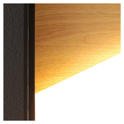 Nástenné svietidlo Vista LED, svetlé drevo/čierna, 30 x 30 cm Eco-Light
