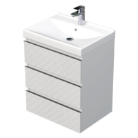 Kúpeľňová skrinka s umývadlom SAT Cube Way 60x71x46 cm biela mat CUBE3D46603ZBVER
