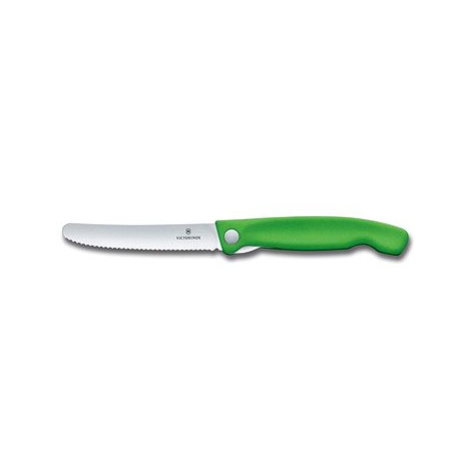 Victorinox skladací desiatový nôž Swiss Classic, zelený, vlnitá čepeľ 11 cm