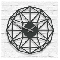 Polygonálne drevené hodiny na stenu, Antracitovo-šedá