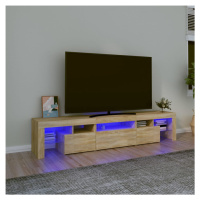 vidaXL TV skrinka s LED svetlami dub sonoma 200 x 36,5 x 40 cm