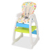Detská jedálenská stolička 3v1 so stolíkom Dekorhome Modrá / zelená,Detská jedálenská stolička 3