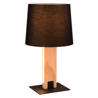LED stolová lampa v čiernej a prírodnej farbe s textilným tienidlom (výška 50 cm) Rahul – Trio