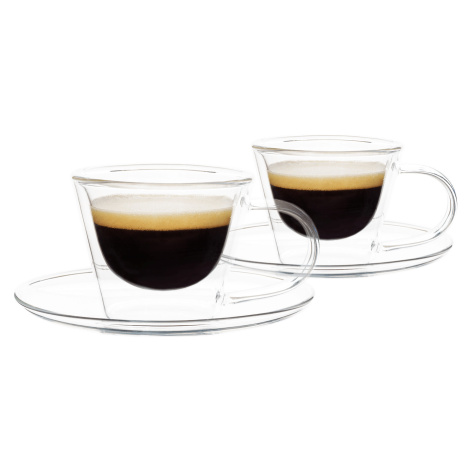 Termo poháre, set 2 ks, šálka na espresso s podšálkami, 80 ml, HOTCOOL TYP 4 Tempo Kondela