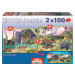 Puzzle pre deti Dino Educa 2x100 dielov 15620 farebné