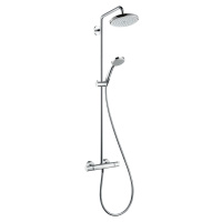 Hansgrohe Croma, Showerpipe 220 1jet EcoSmart 9 l/min s termostatom, chrómová, HAN-27188000