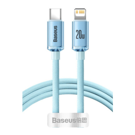 Kábel Baseus Crystal Shine Series CAJY001303, USB-C na Lightning, PD 20W, 1.2 m, modrý