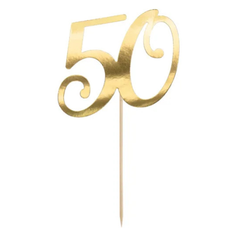 21cm vrchnák na tortu zlaté číslo 50 - PartyDeco - PartyDeco
