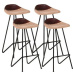 Barové stoličky 4 ks hnedé pravá koža, 320646