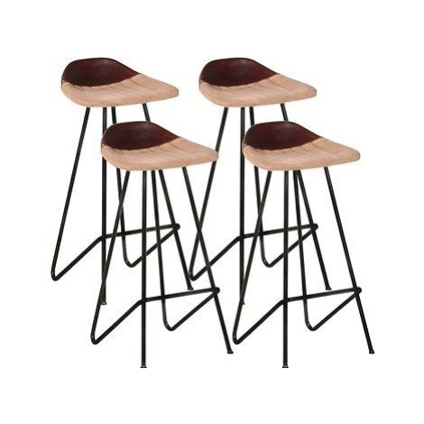Barové stoličky 4 ks hnedé pravá koža, 320646 SHUMEE