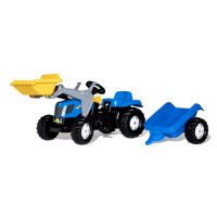 Šlapací traktor s prívesom a lyžicou Rolly Toys 023929 New Holland