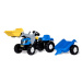 Šlapací traktor s prívesom a lyžicou Rolly Toys 023929 New Holland