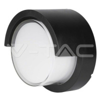 Záhradné LED nástenné svietidlo okrúhle 6W, 3000K, 400lm, čierne VT-831 (V-TAC)