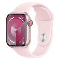 APPLE WATCH SERIES 9 GPS + CELLULAR 41MM PINK ALUMINIUM CASE WITH LIGHT PINK SPORTBAND-M/L,MRJ03