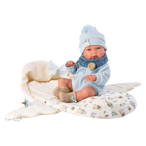 Llorens 73885 New Born chlapček realistická bábika bábätko s celovinylovým telom 40 cm