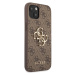 Guess PU 4G Metal Logo Case iPhone 13 hnedý