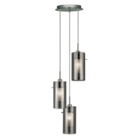 Závesná lampa Duo 2 dymové sklo/chróm okrúhla 3-pl