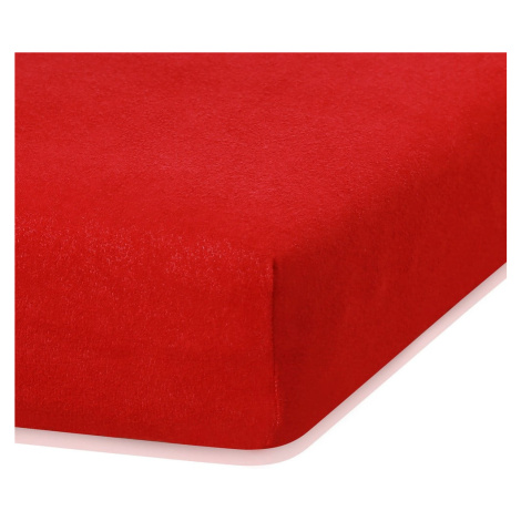 Červená elastická plachta s vysokým podielom bavlny AmeliaHome Ruby, 200 x 140-160 cm